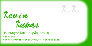 kevin kupas business card